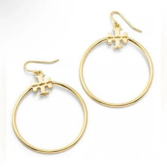 Tory Burch Gold Kira Hoops NEW $119 - Picture 3 of 4